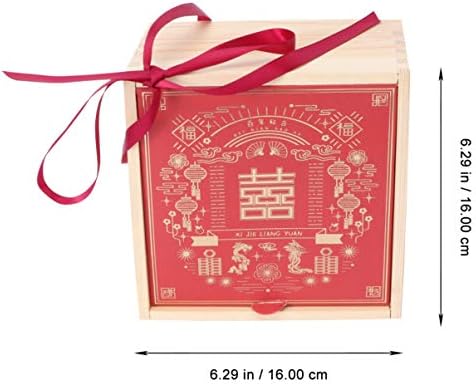 Кутија За Подароци За Накит во Кинески Стил Кутија За Бонбони Дрво Сегашно Куќиште Држач За Контејнери За Пакување Подароци Со Торба