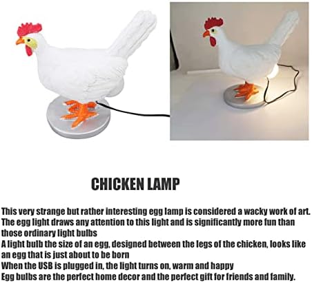 Светилка за пилешко јајце Шанри, 5V USB топло светло смешно пилешко лежење јајце -светлосна смола предводена кокошка ламба за пилешко светло