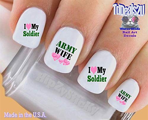 Воена - Воена сопруга ги сака моите војници за нокти - Декларации за уметност во водите на ноктите - Додатоци за мајки за нокти на салонот