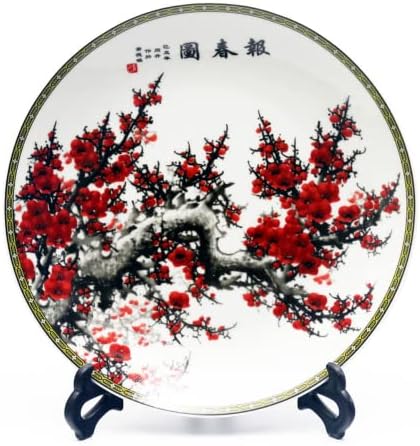 26см Jingdezhen порцеланска пастелна слива што виси плоча за украсување домашна дневна соба декорација