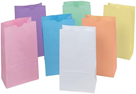 PACON® PAC72130 Rainbow® Kraft Haper Cags, 6 x 11, пастели бои, пакет од 28
