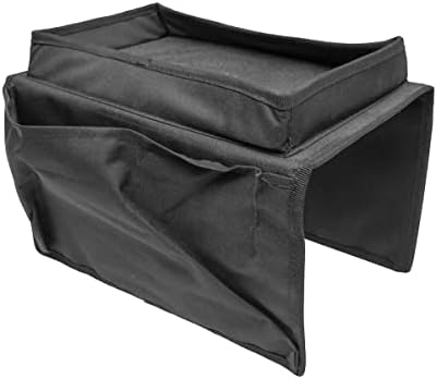 Богатство гуруа црна 5 џеб софа кауч за потпирач за рака на рака, далечински управувач на држачи за складирање на држачи за складирање
