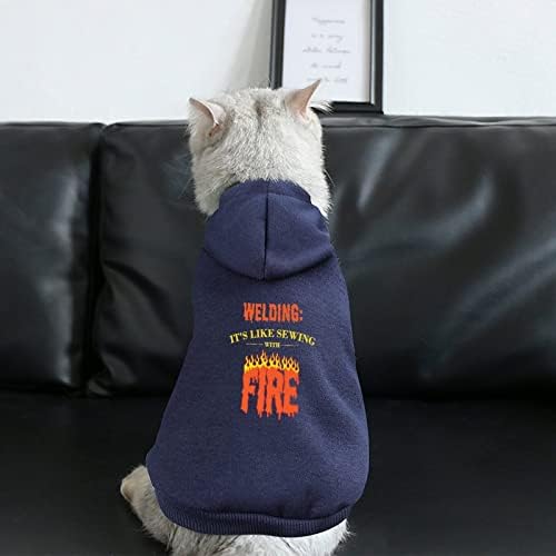 Заварувањето е како шиење со оган дуксери за миленичиња топла облека за џемпери со капа за мачка куче