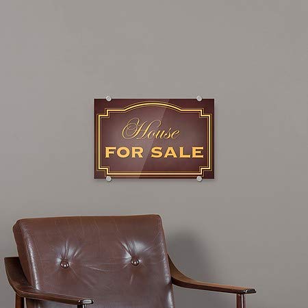 CGSignLab | „Куќа за продажба -класична кафеава“ премиум акрилен знак | 18 x12