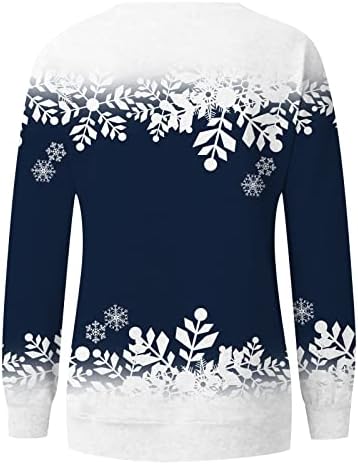 Женски џемперки за женски маички кравји маички за Божиќни маички преголеми атлетски жени 2022 есенски модни врвови