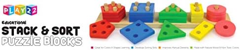 Play22 Montessori Играчки за 1 2 3 Години Момчиња Девојки-Дрвени Сортирање &засилувач; Редење Играчки За Мали Деца 1-3, Едукативни
