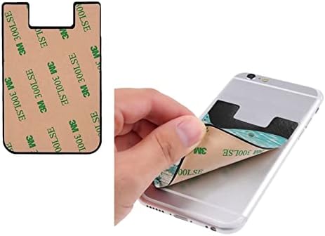 Држач за телефонска картичка со морска желка PU кожна кредитна картичка ID Case Case Case 3m Лепички ракави за сите паметни телефони