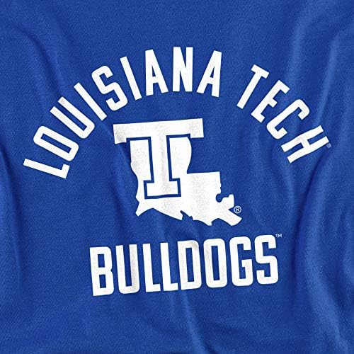 Официјален универзитет во Луизијана Техника Официјална боја на булдоги во боја Унисекс маица за возрасни