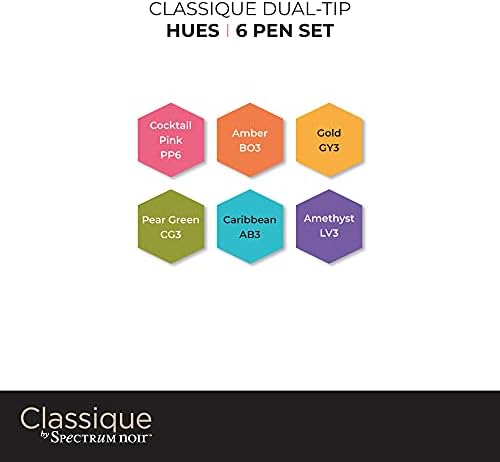 Spectrum Noir Classique Design Aicle Marker Dual Nib Pens Set-Pack од 6