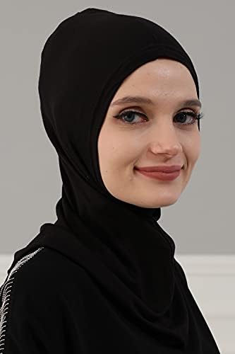 Дизајн на Ајша Инстант турбан 95% памучна шамија на главата лесна глава за глава нинџа капа, лизга на хиџаб