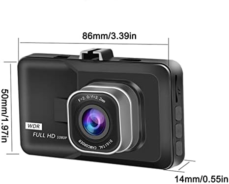 Цртичка Камера Напред И Назад, 1080p Целосна HD Мини Цртичка Камера, 3.0 Инчен Ips Екран Возење Рекордер Цртичка, Ноќно Гледање,