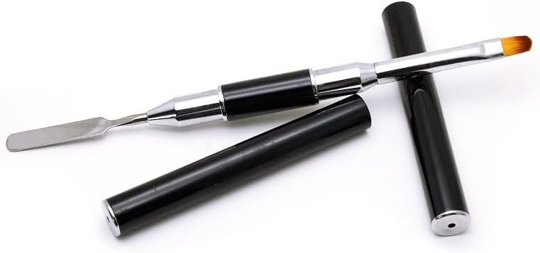 Mmllzel Double-завршена четка за нокти, шпатула метална боја, цртаат француски лагер градиент рамен градител пенкало за пенкало маникир
