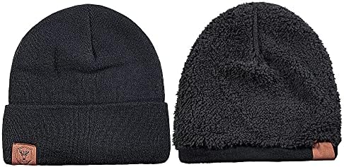 Зимска гравче за мажи и жени: Термичко руно со ладно време, наредена плетена капа | Топло капаче за порибување со манжетни