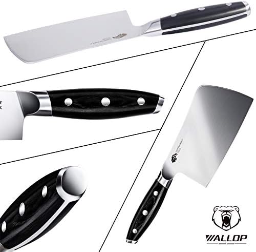 Нож за готвач на wallидови 6 и нож за хеликоптер 6, не'рѓосувачки челик со висок јаглерод - Целосна рачка на Танг Пакавод