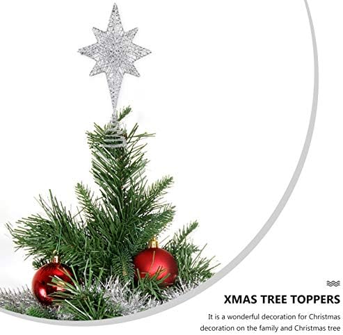 Didiseaon Home Decor Decor Fortвезда елката Topper Topper Glitter Metage Осум зашилени Божиќни дрво starвезда Рустикална фарма