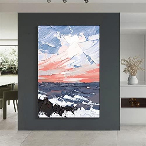 Yxbdn шарено небо океански масло сликање голема големина рачно насликано апстрактно сликарство домашно декорирање уметнички дела