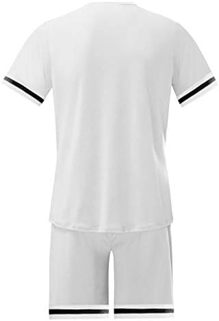 2 парчиња облека за мажи летни кошули и шорцеви за кратки ракави поставуваат обични врвови на пулвер, кратки панталони плажа костуми