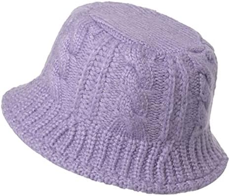 Minache Women Girls Зимска топла корпа капа цврста боја Beanie Hat Chunky Cable плетени капи, преклопено флопи плетено капаче