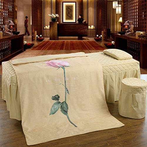 Печатење сетови за масажа за масажа, цврста боја, едноставен кревет за убавина за кревет, задебелен полиестер салон за кревети поставени