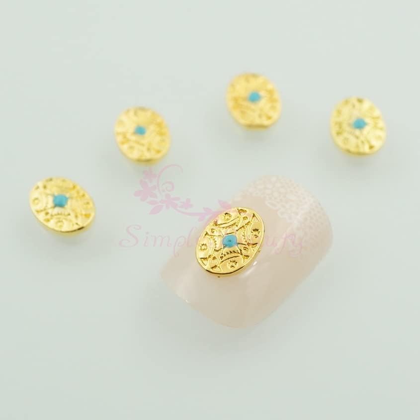 100 парчиња/лот гроздобер бохемија стил метал 3D нокти маникир легури за накит занаети DIY дизајн украси додатоци за снабдување -
