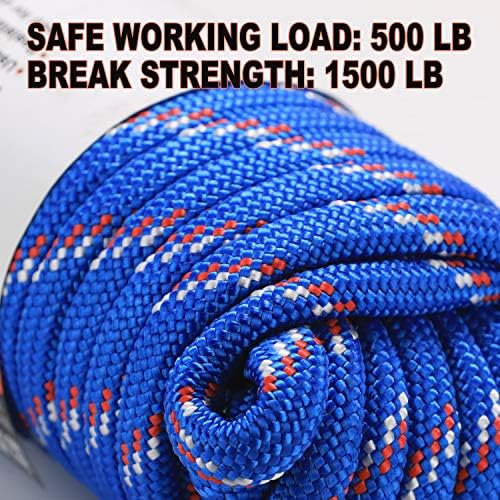 Вилмакс дијамантска плетенка најлон јаже - дополнителна густа целосна алатка за плетенка со знаме со апсорпција на шок - отпорна на УВ, висока јачина и отпорни на вр