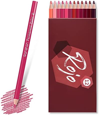 Qianshan 12 моливи со црвена боја со масло од пред-остриот дрвен обоен молив во боја на масло за возрасни за боење книги за цртање