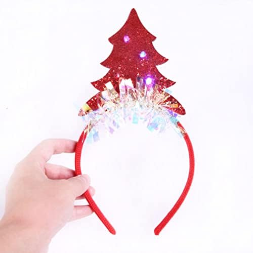 Amosfun Hairband ја предводеше елката за елки, Божиќно светло светло трепкање на главата, сјај за слушалки за деца, Божиќна забава, фаворизирање