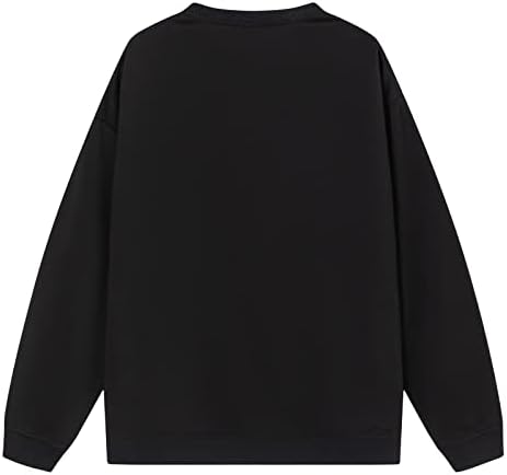 Trebinенски женски модна обична цврста боја со долга боја со долга ракав Денот на в Valentубените, печатен џемпер