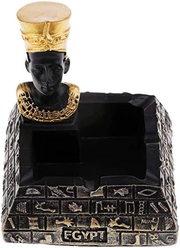 Цигара од пепел египетска фараонска пепел пирамида на фараонски држач за пепел за внатрешна канцеларија - црна