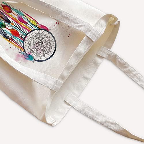 Модерен Dreamcatcher Природа Тота торба платно торбички торбички рачки за жени мода естетска торба за тота за тотали за еднократна
