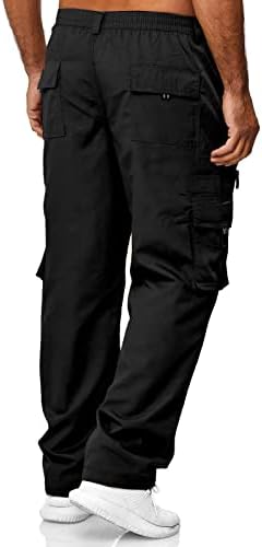 Машки панталони за мажи, обични памучни џогер мулти џебови на отворено за пешачење со џемпери