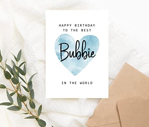Moltdesigns Среќен роденден на најдобрата Bubbie во светската картичка - роденденска картичка во Буби - картичка Буби - Подарок