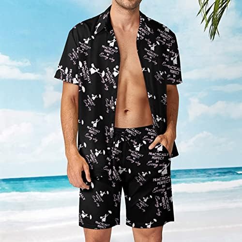 Практично совршено на секој начин мажи 2 парчиња Хавајски постави копче-надолу лабава лабава маички кошули панталони за плажа панталони