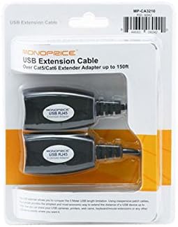Monoprice USB Extender преку CAT5E или CAT6 Врска до 150ft, Black & Orei HDMI Splitter 1 во 2 Out 4K - 1x2 HDMI дисплеј дупликат/огледало -