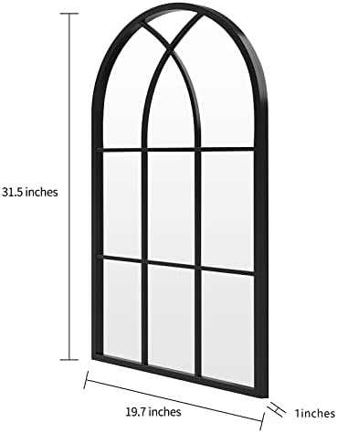 Иронсмитн Ѕид Огледало Монтирани Декоративни Долго Виси Заоблени Прозорец Рамка Декор Ѕид-Монтирани За Бања Суета, Дневна Соба или