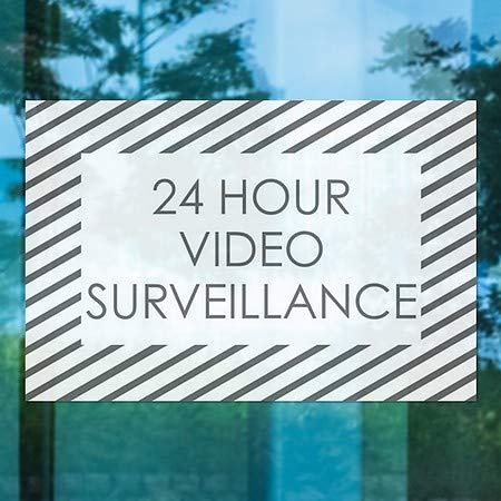 CGSignLab | 24 -часовен видео надзор -Стрип бело Влечење на прозорецот | 36 x24