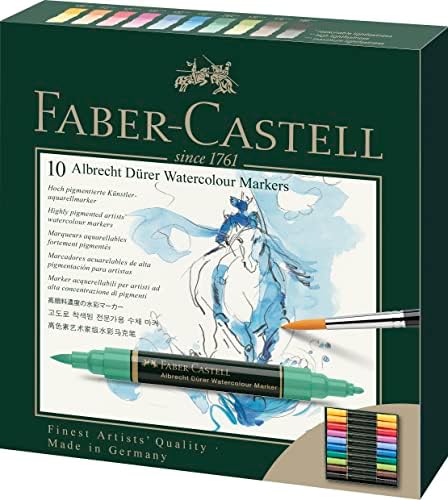 Фабер -Кастел Албрехт Дурер маркери за акварел - 10 бои, маркери за четка за акварел за уметници