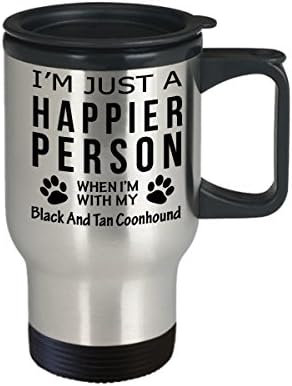 Љубител На Кучиња Патуваат Кафе Кригла-Посреќна Личност Со Црн И Тен Кунхаунд-Подароци За Спасување На Сопственикот На Миленичиња