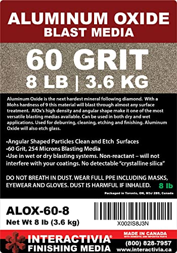 60 Алуминиум Оксид - 8 ФУНТИ - Средно До Фино Песок Минирање Абразивни Медиуми За Минирање Кабинет Или Минирање Пиштоли.