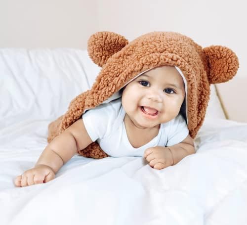 Кермод Теди мечка бебе Swaddle Clankебе - кадифен бебиња за бебиња за новороденчиња - слатко завиткање и ќебе за прием на родови