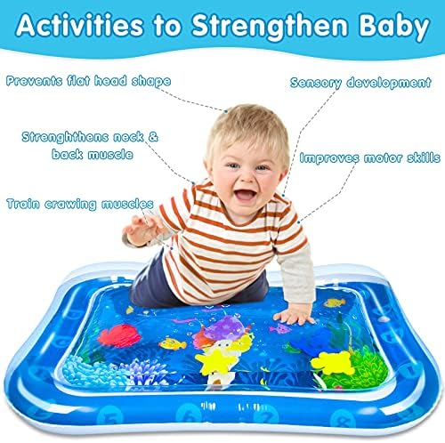 Играчки за бебиња на Сефикс 0-3-6-12 месеци момче подароци, играчки за новороденчиња 3-6 месеци вода стомак временски душек, бебиња