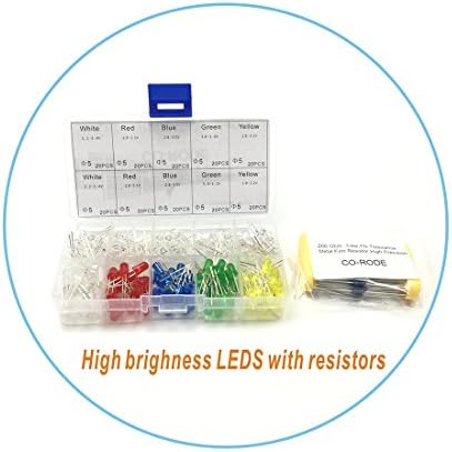 5 бои 5мм разновиден јасен LED светло за емитување диоди пакет од 300