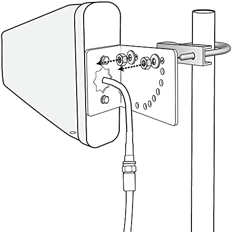 Засилувач на сигнал за сигнал на сигналот за светло и j-бар, столб за монтирање на антена, прилагодлива 20-инчна надворешна монтажа на j-цевки