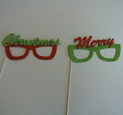 Божиќни фото -штанд реквизити весели Божиќни очила