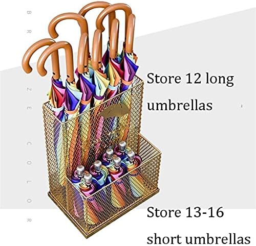 Wxxgy чадор стојат метални лесни 2-слоеви складирање долги и кратки чадори за домаќинство во хотел деловна чадор корпа/A/35x24x46cm