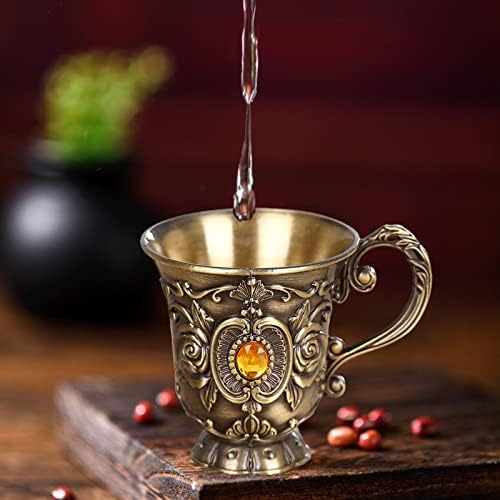 IEUDNS Метална чаша за пиење декорација колекционерски втиснат практични повеќенаменски подароци ретро чај за забавни странични табели