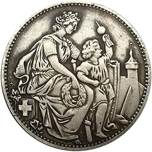 1865 година Историска комеморативна монета Швајцарија за монети за монети за монети комеморативни парички за пакување за подароци