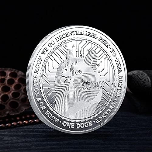 1 мл злато-позлатена комеморативна монета комеморативна монета од сребро-позлатена DOGECOIN 2021 Ограничено издание колекционерска