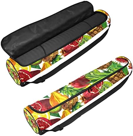Тропски исечен овошје, насликана торба за носач на јога, со рамо од рамо, јога мат торба торба за торба за плажа, торба за плажа