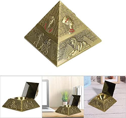 Ештрај, египетско-фараон-пирамида во форма на чад без чад со капакот што стои во пепелска цигара од пепел за спална соба за